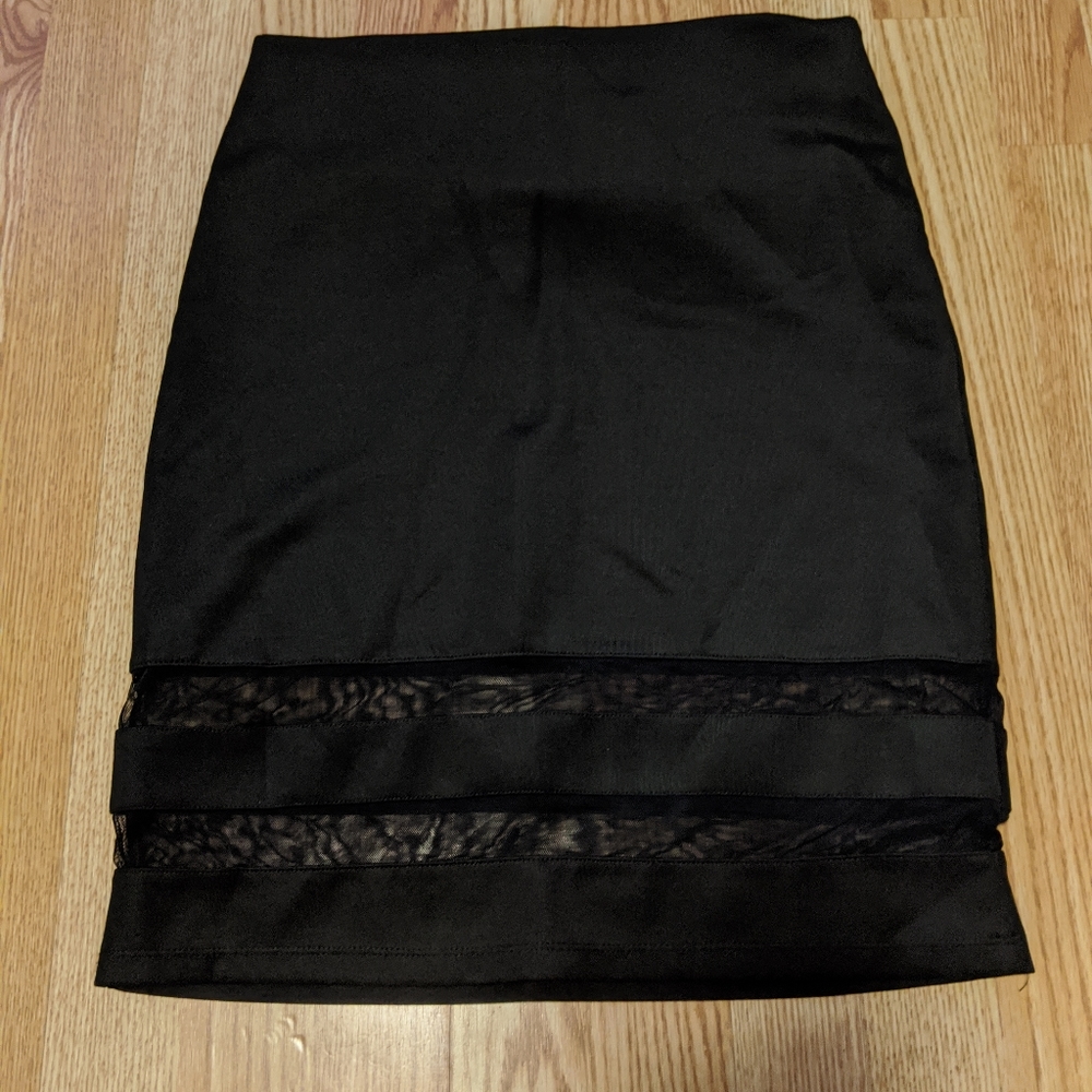 H&M Black Pencil Mesh Skirt